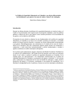 La Política de Seguridad Alimentaria en Colombia y sus