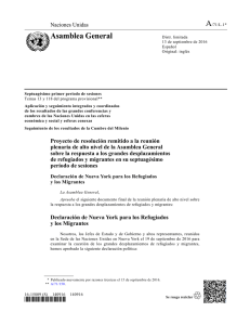 Declaración de Nueva York para los Refugiados y