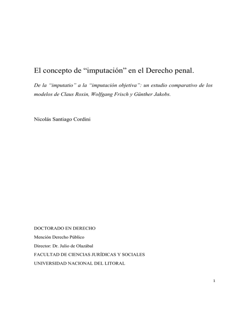 El Concepto De ―imputación‖ En El Derecho