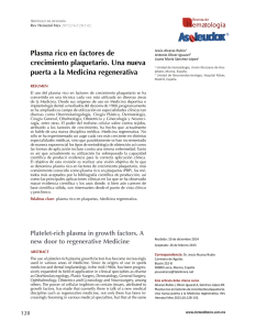 Plasma rico en factores de crecimiento plaquetario