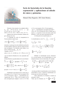 Serie de factoriales de la función exponencial y aplicaciones al