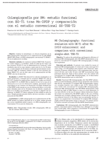 Colangiografía por RM: estudio funcional con EG-T1 tras Mn