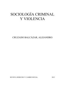 SOCIOLOGÍA CRIMINAL Y VIOLENCIA