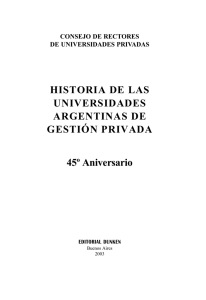 Historia de las Universidades Argentinas de Gestión Privada