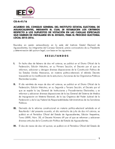 CG-A-41/16 - Instituto Estatal Electoral de Aguascalientes