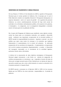 MINISTERIO DE TRANSPORTE Y OBRAS PUBLICAS Por Ley