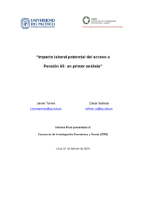 Impacto laboral potencial del acceso a Pensión 65: un primer análisis