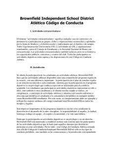 Brownfield Independent School District Atlético Código de Conducta