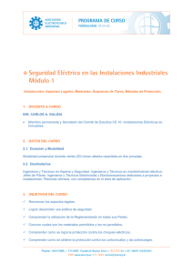 Seguridad Eléctrica en las Instalaciones Industriales Módulo 1