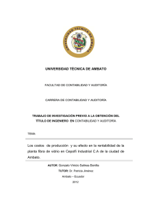 UNIVERSIDAD TÉCNICA DE AMBATO Los costos de producción y