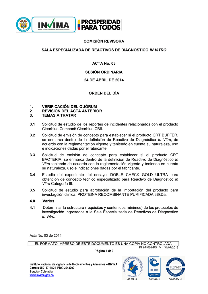 Reactivo de diagnostico in vitro