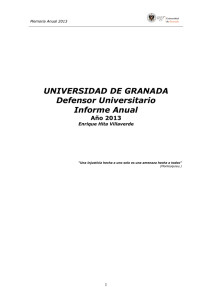Memoria Anual de 2013 - Universidad de Granada