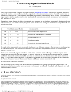 12. Correlación y regresión lineal simple