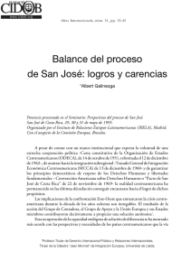 Balance del proceso de San José: logros y carencias