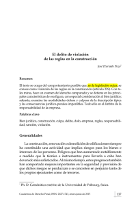 El delito de violación de las reglas en la construcción