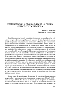 periodización y cronología de la poesía setecentista española