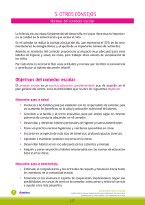 Normas del comedor escolar - Asociación Española de Pediatría de