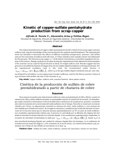 Kinetic of copper-sulfate pentahydrate production from scrap copper