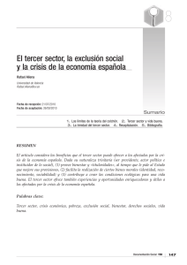 El tercer sector, la exclusión social y la crisis de la