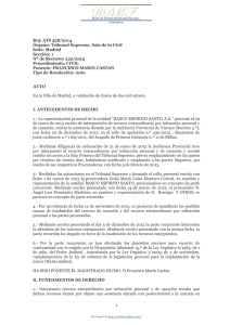 ATS, Sala de lo Civil, Madrid, del 28 de enero de 2014, recurso