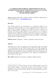 La ordenación jurídico-administrativa de las energías renovables