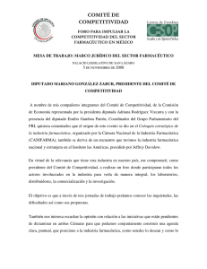 I) Marco Jurídico del Sector Farmacéutico en México