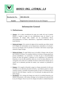 BANCO DEL LITORAL SA Información General 1. Definiciones.
