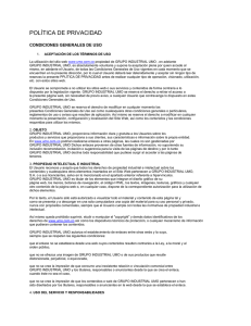 POLÍTICA DE PRIVACIDAD - Grupo Industrial UMO / Sistemas de