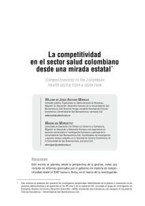 La competitividad en el sector salud colombiano desde una mirada