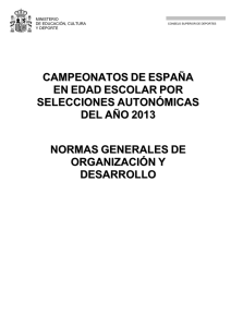 Normas Generales de Organización y Desarrollo Campeonatos de