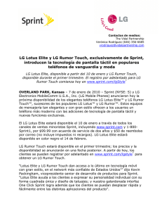 LG Lotus Elite y LG Rumor Touch, exclusivamente de Sprint
