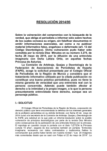 resolución 2014/95 - Fundación Comisión de Arbitraje, Quejas y