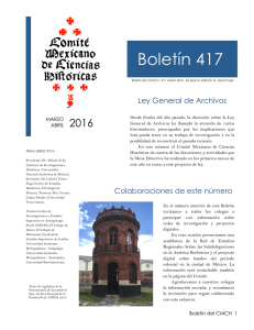 Boletín 417 - Comité Mexicano de Ciencias Históricas
