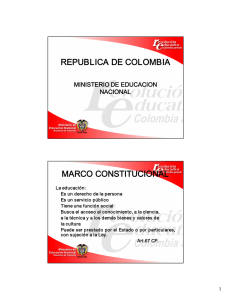 REPUBLICA DE COLOMBIA MARCO CONSTITUCIONAL