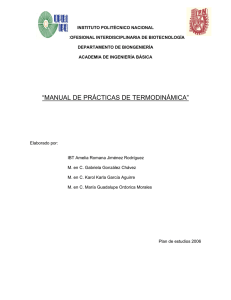 manual de prácticas de termodinámica - Biblioteca UPIBI