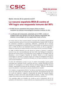 La vacuna española MVA-B contra el VIH logra una respuesta