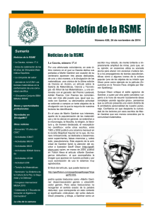 Boletín electrónico nº 426 - Real Sociedad Matemática Española