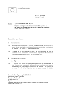 Régimen de compensación al transporte marítimo y aéreo