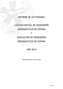 informe de actividades colegio oficial de ingenieros aeronáuticos de