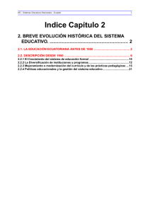 2. Breve Evolución Histórica del Sistema Educativo.