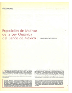 Exposición de Motivos de la Ley Orgánica del Banco de México