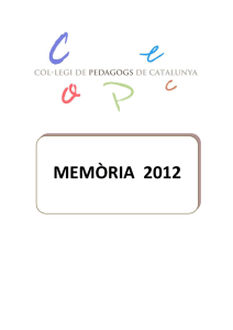 memòria 2012 - Col·legi de Pedagogs de Catalunya