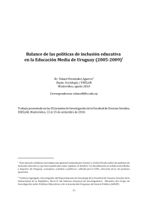 (2005‐2009) ‐ Tabaré Fernández - Facultad de Ciencias Sociales