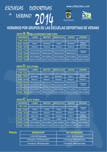 Cartel de Horarios y Precios - Sociedad de Deportes de La Aldea