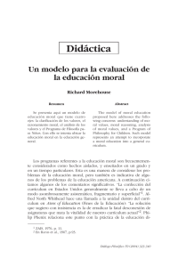 Un modelo para la evaluación de la educación moral Didáctica