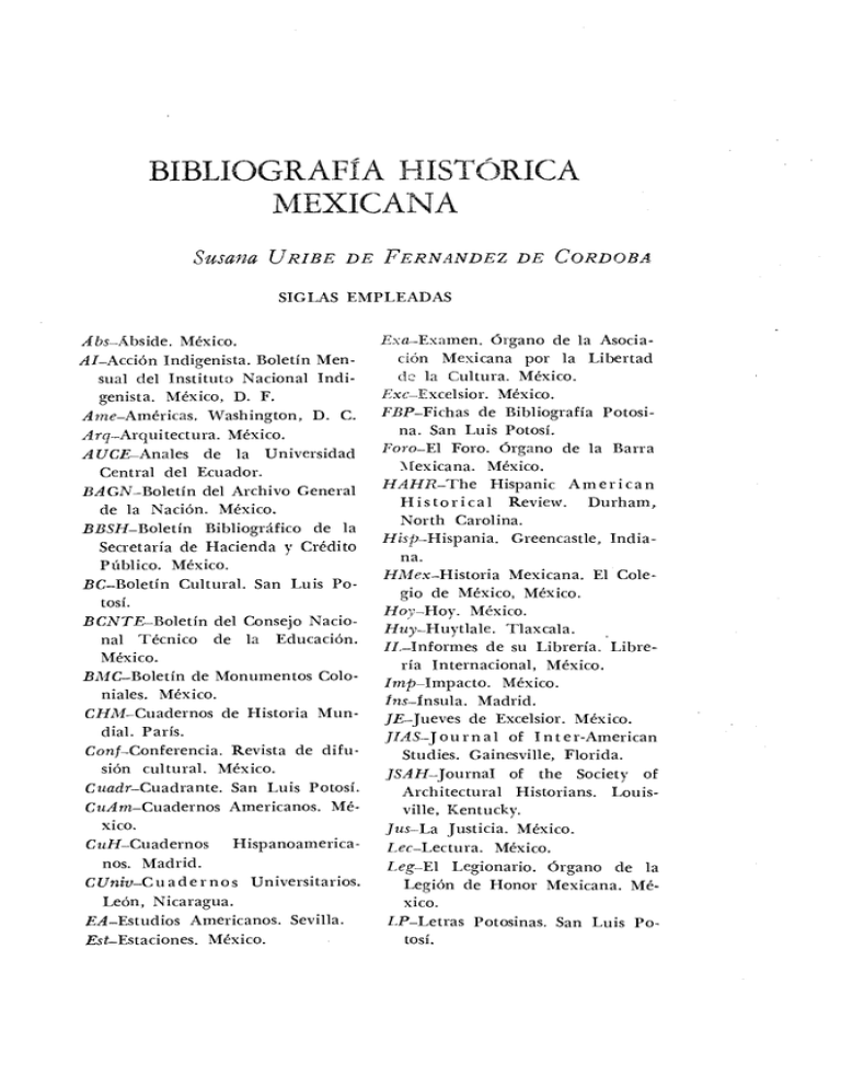 Bibliografía Histórica Mexicana