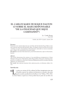 EL CARLOS MARX DE ROQUE DALTON (O SOBRE EL MARX