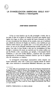 LA EVANGELIZACION AMERICANA (SIGLO XVI)* Historia e