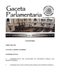 Año 01 / VI Legislatura / No. 059 CONTENIDO