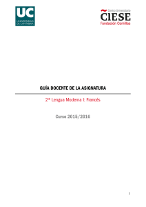 GUÍA DOCENTE DE LA ASIGNATURA 2ª Lengua Moderna I